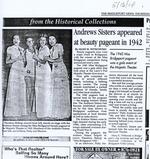 Andrews Sisters appeared at beauty pageant in 1942