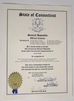 State of Connecticut General Assembly Official Citation in honor of Cynthia Griffin