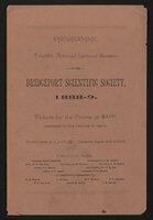 Programme: Twelfth Annual Lecture Season of the Bridgeport Scientific Society, 1888-9