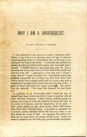 Booklet: Why I Am a Universalist by P. T. Barnum
