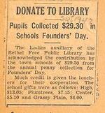 Donation to Library for Founders' Day