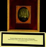 Portrait of Mark Twain's First Teacher Elizabeth Horr. Daguerreotype in frame. Artist unknown. American Mid 19th Century. H 3.12 inches by width 2.75 inches.