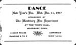 New Year's Eve Dance 1947 Ticket