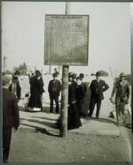 Bulkeley Bridge celebration: old toll board at new bridge, Hartford, October 1908