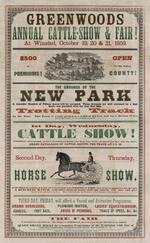Greenwoods annual cattle-show & fair! At Winsted, October 19, 20 "" 21, 1859