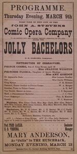 Programme. Thursday evening, March 9th first time in this city of the John A. Stevens Comic Opera Company in ... Jolly bachelors, C.E. Darling, composer