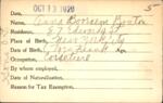 Voter registration card of Anna Booraem Bouton, Hartford, October 13, 1920