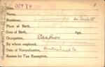 Voter registration card of Amelia Moseley Allis, Hartford, October 18, 1920