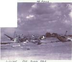 Paul's plane after Japanese bomb raid; ; 1945