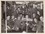 Connecticut troops coming home � April 1st, 1952 � Photograph taken by United Press Associations (ran in Hartford Courant). Burns is bottom left � COPYRIGHTED