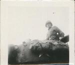 Robert Campbell in a tank; 1945