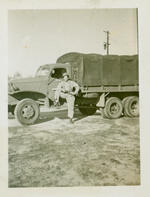 Normand Henry Carleton In front of truck Camp Gordon, Georgia 1944