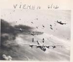 460th Bomber Group, 761st Squadron on a bombing run over Vienna, Austria, 1944.