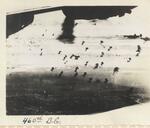 460th Bomber Group, 761st Squadron taking heavy flak while on a bombing run over Vienna, Austria, 1944.