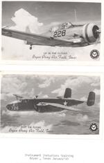 Photos of the planes that Thornton Carlough flew as a trainer at Bryan Army Air Field, Texas, January 1945.
