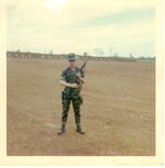 Kent Alan Carlson Wearing New Tiger Fatigues Army of the Republic of South Vietnam 23rd Division Range South Vietnam