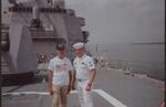 George Cartsounis on the USS Winston S. Churchill DDG 81- ship was part of special visit to Stamford, CT August 1, 2003