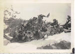 Wreckage of plane that was shot down. Korea, Winter 1951. Photographed by Sgt. Douglas Clement.
