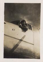 Service member in aircraft;unknown;unknown; 1944-1946; Photograph by unknown