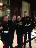 Sgt Miles, SSgt Hall, Marine Corps Ball Guest Speaker, Owen E. Cornish; Norfolk, VA; November, 2014