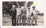 L to R: Louis Lequides, unknown, Norman Dillon (John�s Brother), John Barletta, John Dillon. New Haven, CT. December 1943.
