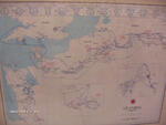 Map drawn by a member of the 297th Engineer Combat Battalion (given to John Dillon) mapping the travels of the VII Corps in Europe during World War II.