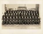 C-46 graduation class � Doug is on 3rd row end (circled) on right � May 12, 1944