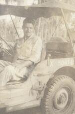 Joe Long in WWII Willies Jeep, New Guinea, 1944