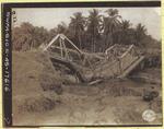 bridge blown up by retreating Japanese (over Dumaguete River); Negros Oriental, Philippines; April 1945; photograph taken by the U.S. Army Signal Corps