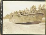 Japanese PT (�Propel Torpedo�) boat: metal, 60 feet long, 14 feet wide, 6 feet from keel to deck, and equipped with racks for depth charges; Liloan, Cebu, Philippines; April 1945
