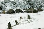 Korea; In 1953; Allied soldiers pictured digging at the M.A.S.H. Unit