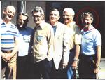 L to R:  William Burk, Frank Lawrence, Arthur LeBlanc, Ray Berry, Marvin Levin and Walter Hushak (circled) Walter Hushak�s flight crew reunion. 1989
