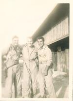 L - R: Stanford Inman, Warren Ritter, Charles Cannato Kwajalein 1944-45