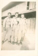 L - R: Cannato (Charles), Dillon (Bob), Ritter (Warren) Kwajalein 1944-1945