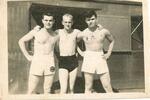 L - R: Allan Dover, Lou Brosius, Stanford Inman Kwajalein 1944-45