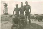 Kwajalein L - R: Back: Lou Brosius, Bob Dillon, Tony Blaso Front: Warren Ritter, Stanford Inman 1945